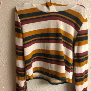 Striped hoodie-styled crop top